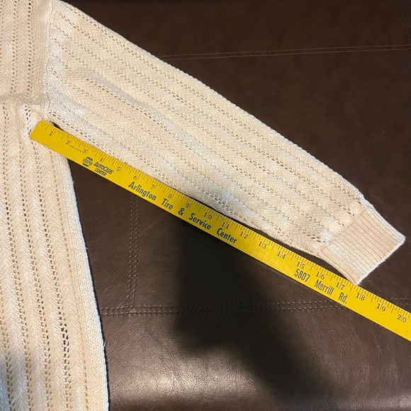 Rag & Bone Adrienne Pointelle Knit Cardigan Cream Women’s - Picture 9 of 10